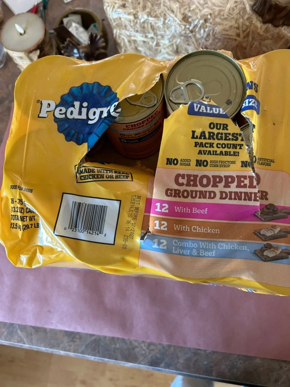 Pedigree 34 Cans of Chopped Ground Dog Food In Cans